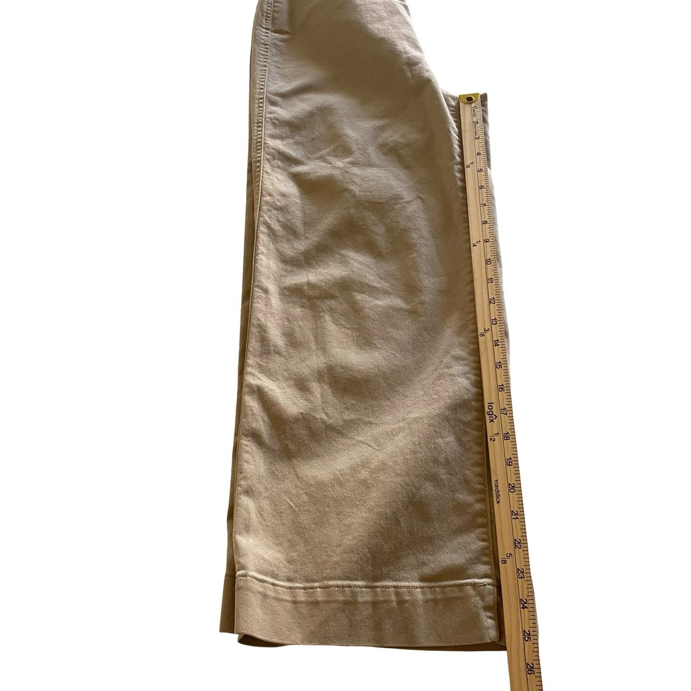Gap High Rise Wide Leg Crop Khaki Pants Women Size 10 Cotton Twill - Picture 14 of 15